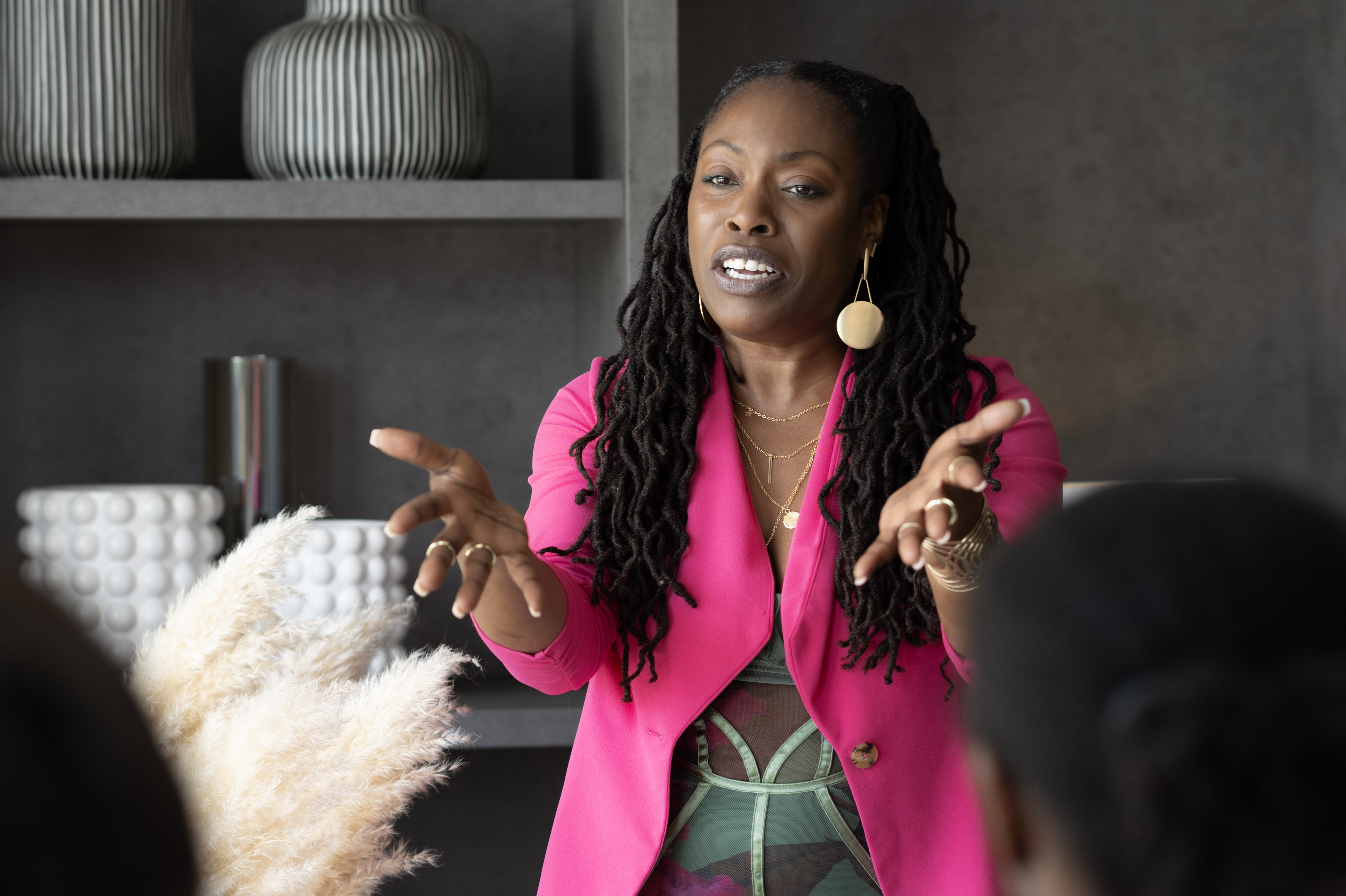 Marsha Kerr Talley facilitating a trauma-informed discussion