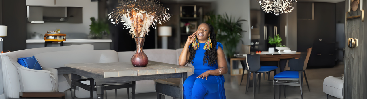 Marsha Kerr Talley in a fashion editorial portrait