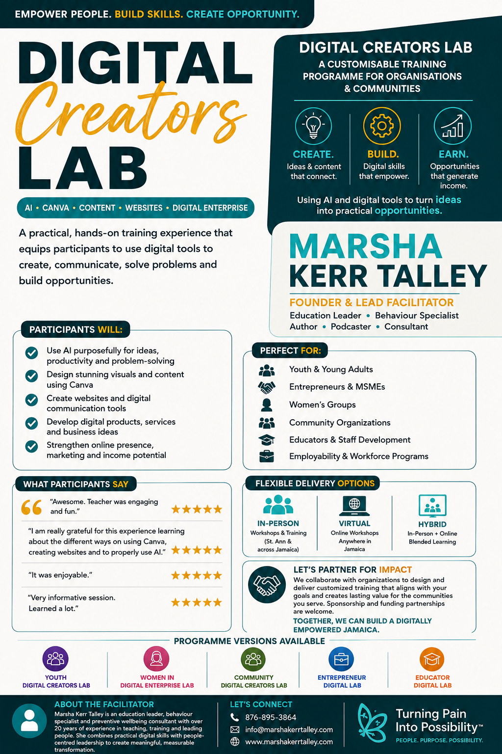 Digital Creators Lab programme flyer