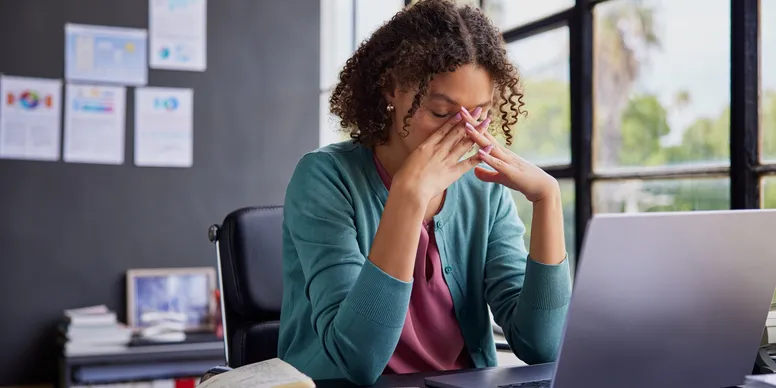Person experiencing workplace strain