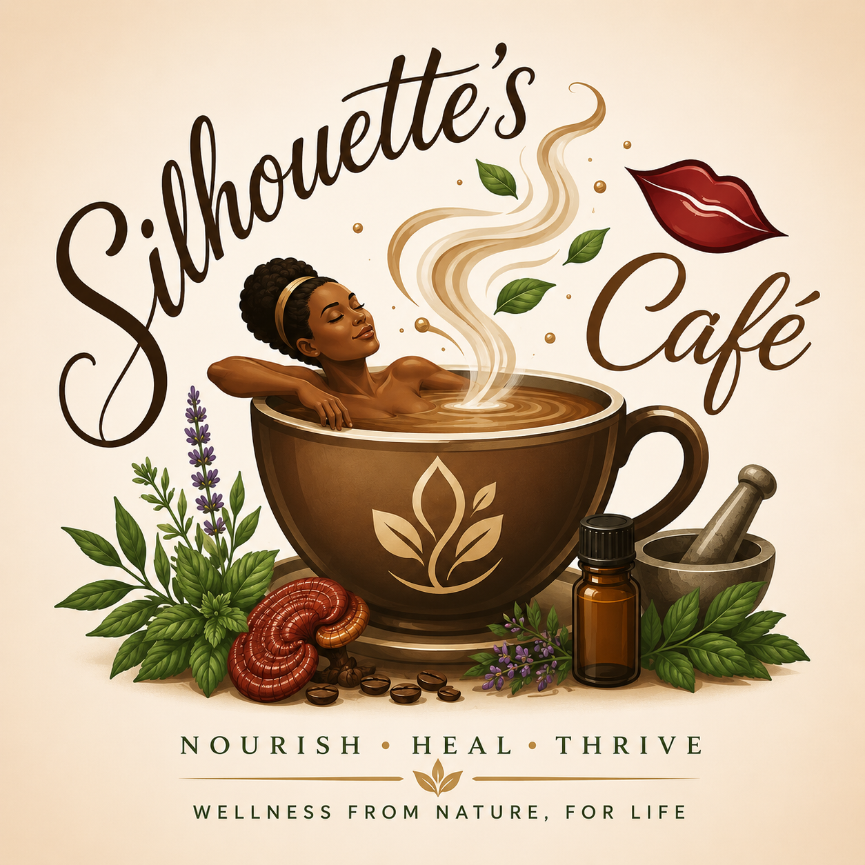 Silhouette’s Café modern wellness logo